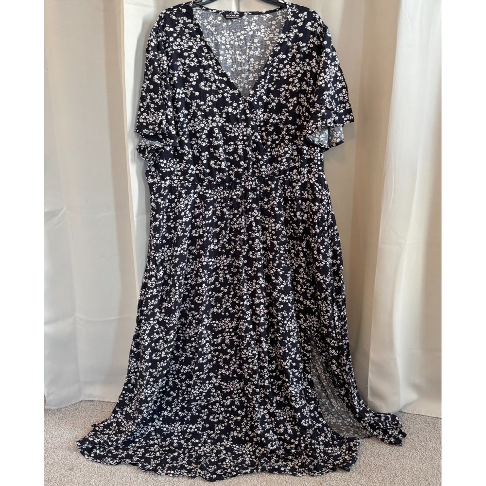 Bloomchic Womens Dress Size 22 24 Blue Maxi Ditsy Floral Boho Cottagecore 18091